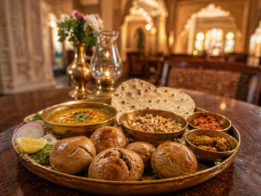Table set on the rooftop at The Jhalra Heritage Haveli